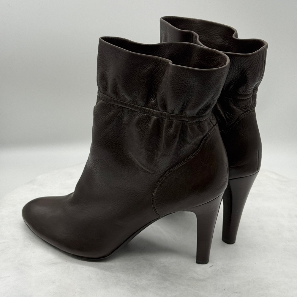Via Spiga Brown Heeled Boots Sleek Design Size 7.5 M